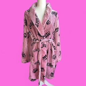 Pink & black Juicy Couture velour robe